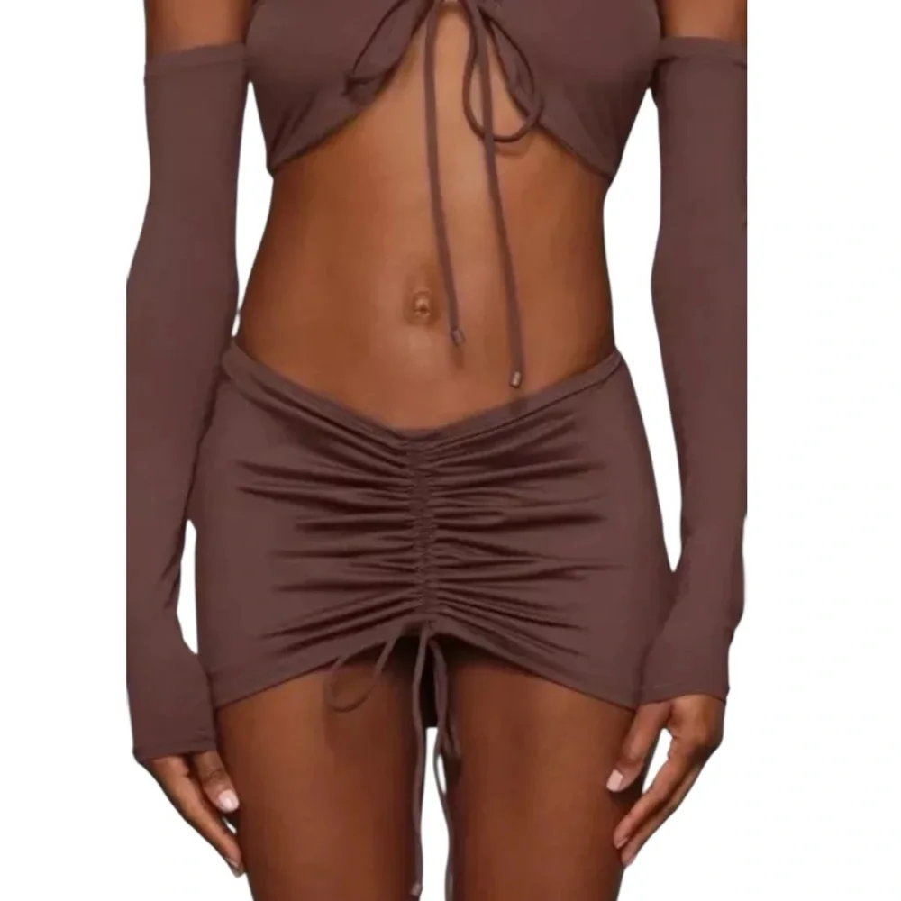SKIMS COCOA RUCHED MINI SWIM SKIRT NWT SIZE 3X